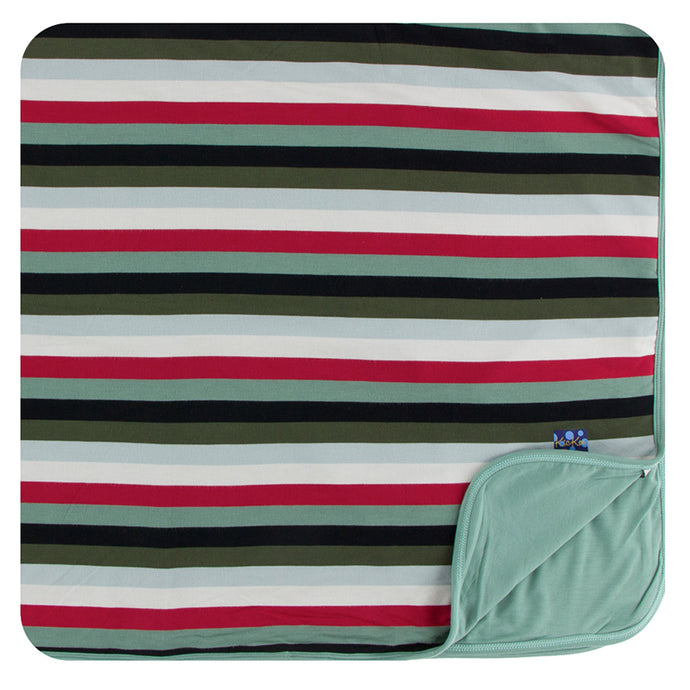 KicKee Pants Print Toddler Blanket - Christmas Multi Stripe