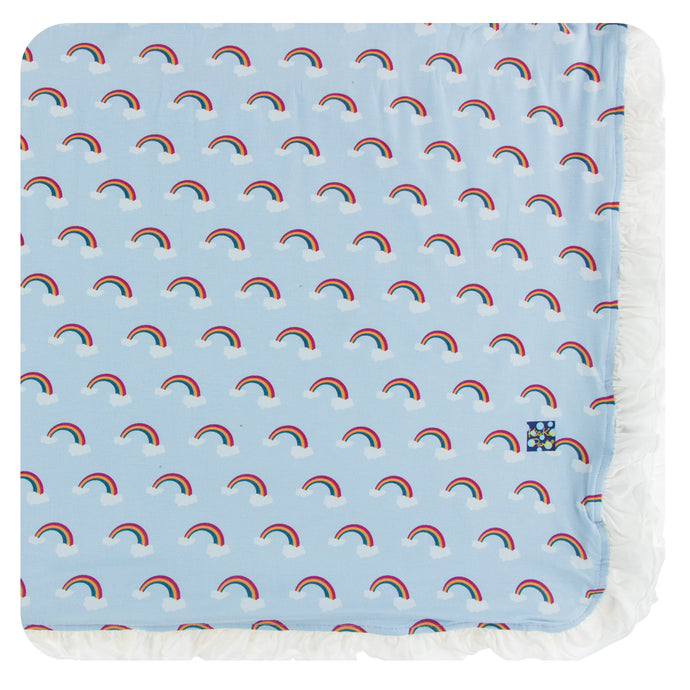 KicKee Pants Print Ruffle Toddler Blanket - Pond Rainbow
