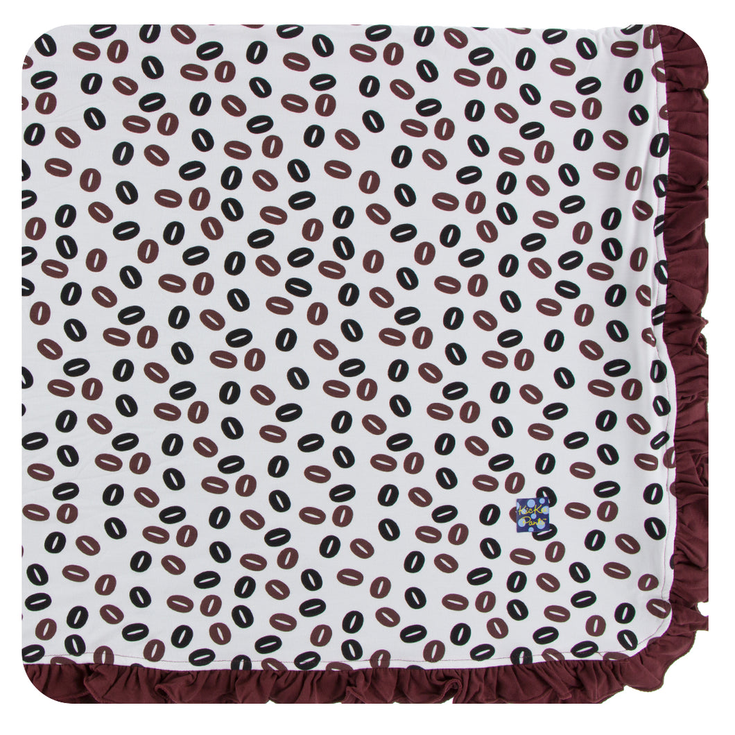 KicKee Pants Print Ruffle Toddler Blanket - Coffee Beans