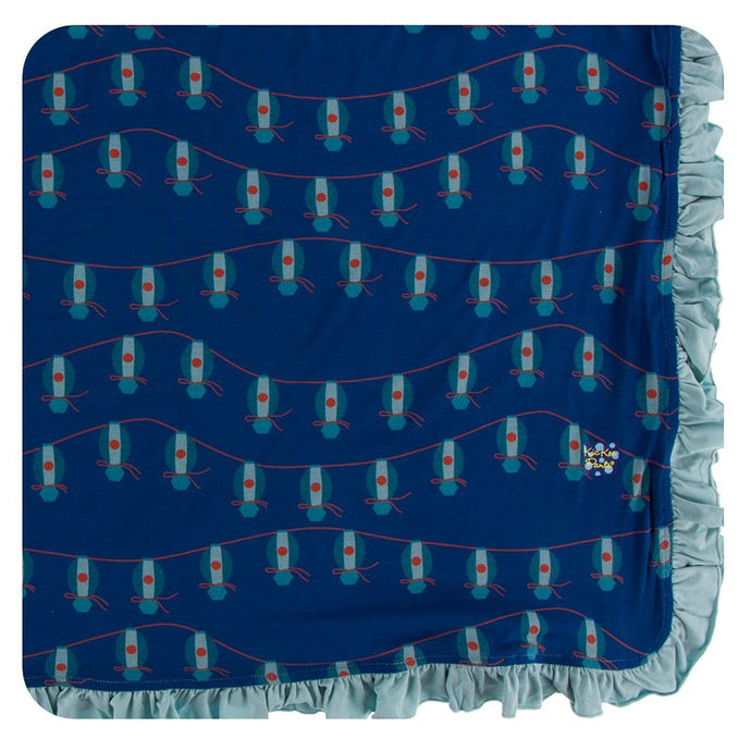 KICKEE PANTS RUFFLE NAVY LANTERN FESTIVAL TODDLER BLANKET