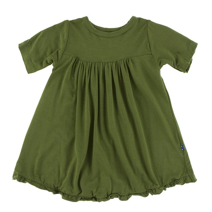 Kickee Pants Basic Classic Short Sleeve Swing Dress in Moss