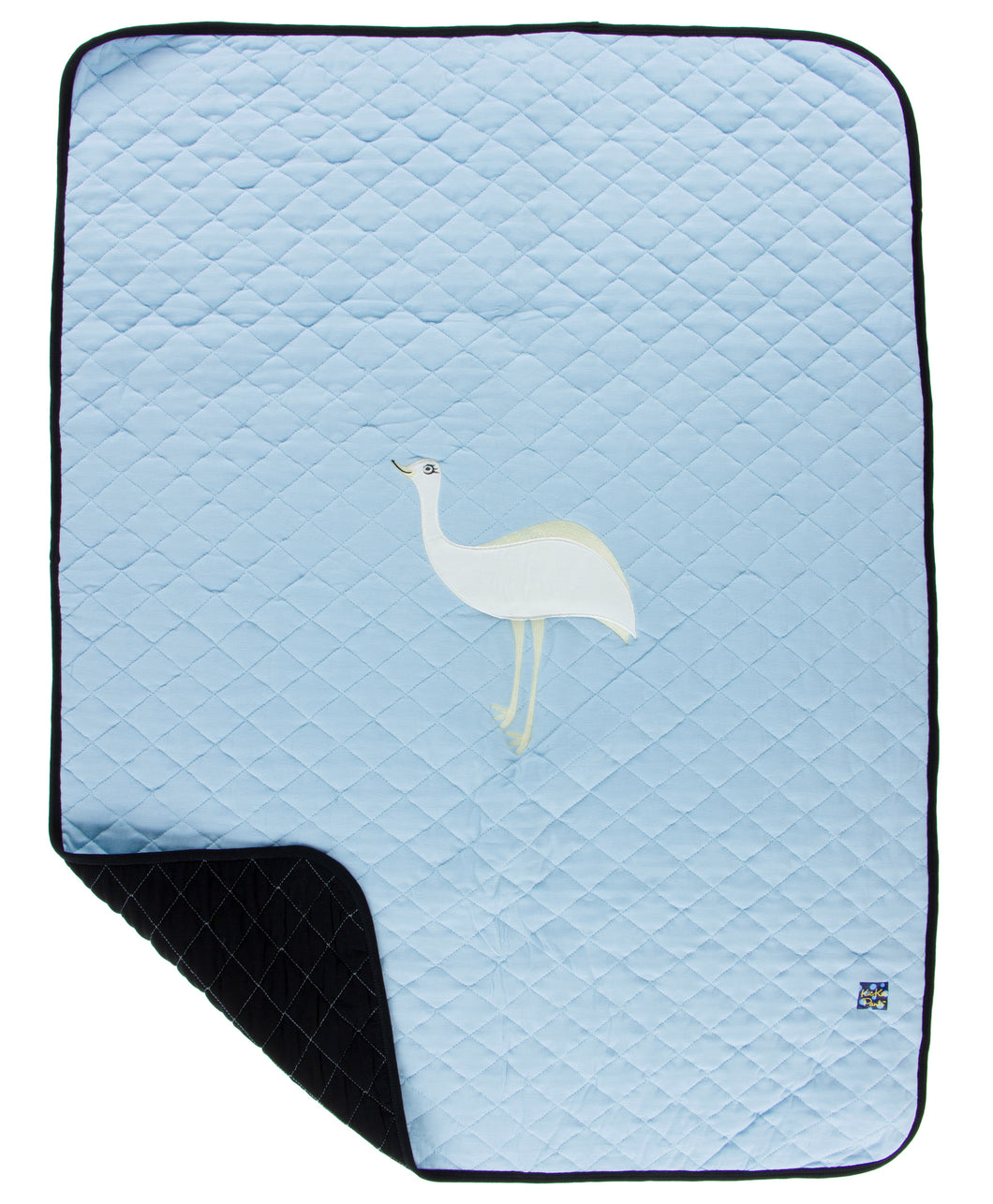 Kickee Pants Quilted Stroller Blanket W/Applique - Pond Emu