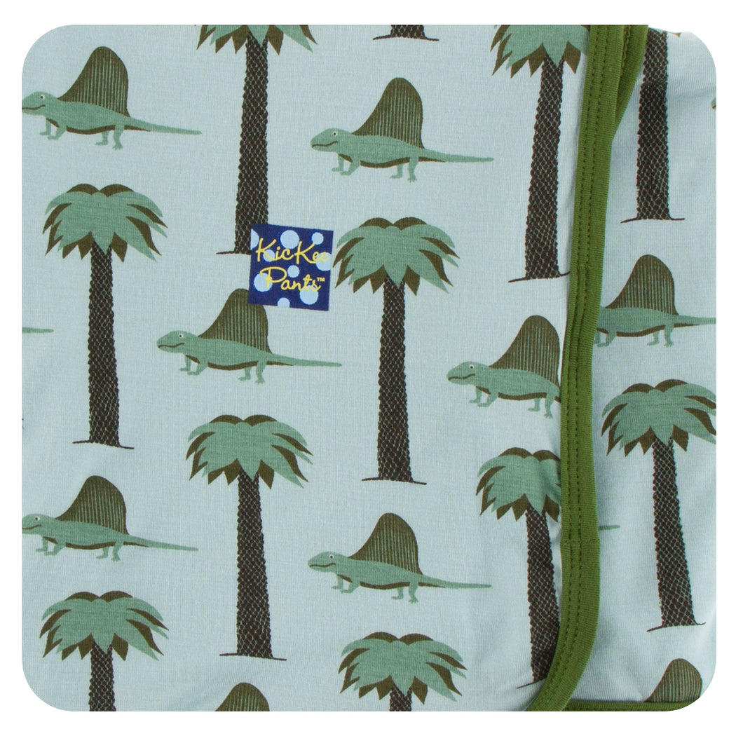 KicKee Pants Print Swaddling Blanket - Dimetrodon