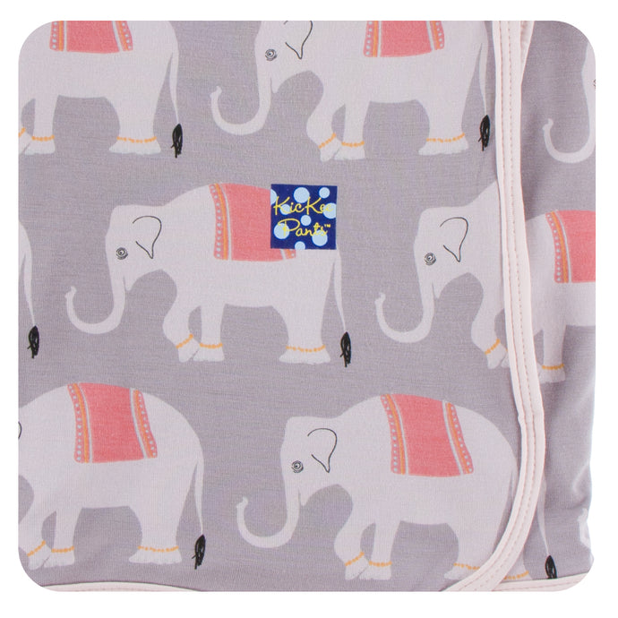 KicKee Pants Print Swaddling Blanket - Feather Indian Elephant