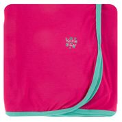 KICKEE PANTS SOLID SWADDLING BLANKET PRICKLY PEAR WITH GLASS
