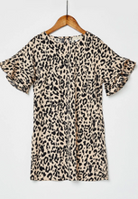 HAYDEN Leopard Ruffle Sleeve Mini Shift Dress
