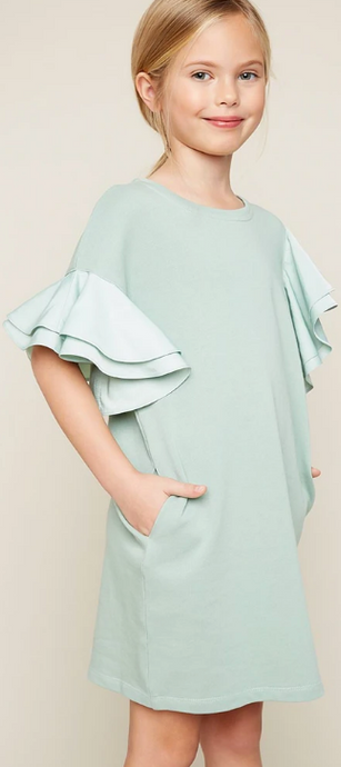 HAYDEN GIRL Ruffled Mini Shift Dress IN SEAFOAM