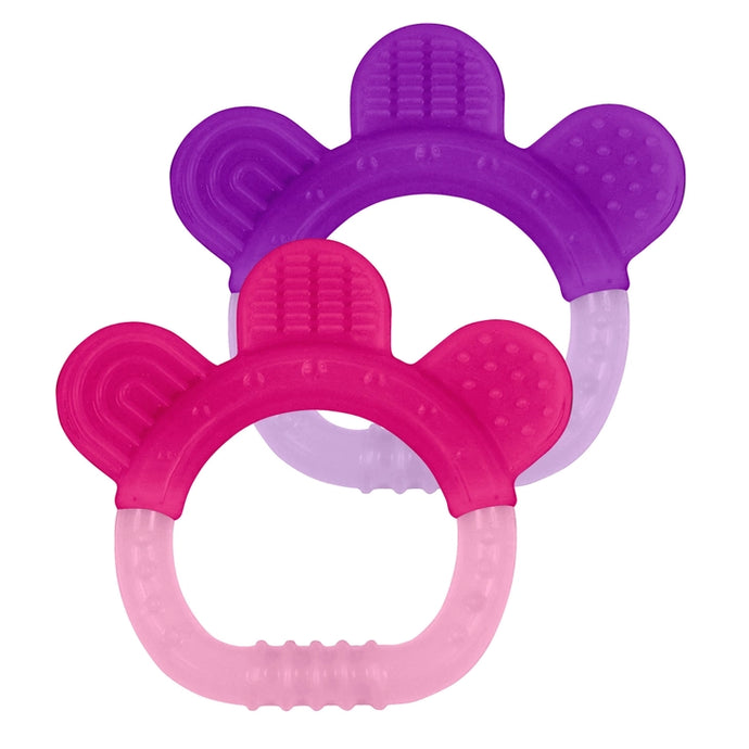 Silicone Teether 2 pk - Pink & Purple