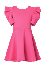 Truly Me - Ruched S/s Fit and Flare Skater Dress, Fuchsia