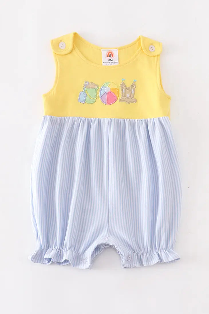 Ball Castle Applique Baby Romper by Abby & Evie