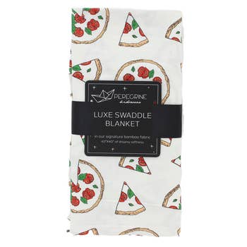 PEREGRINE KIDSWEAR PIZZA BAMBOO LUXE SWADDLE BLANKET