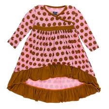 KicKee Pants Print Long Sleeve Hi Lo Maxi Dress - Lotus Cookies