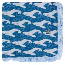 KICKEE PANTS RUFFLE TWILIGHT WHALE TODDLER BLANKET