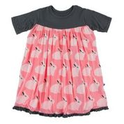 KICKEE PANTS PRINT CLASSIC SHORT SLEEVE SWING DRESS STRAWBERRY FOREST RABBIT