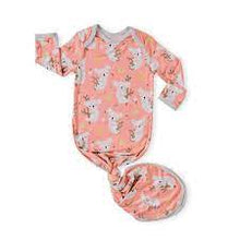LITTLE SLEEPIES GREEN KOALAS BAMBOO VISCOSE INFANT KNOTTED GOWN