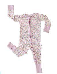 LITTLE SLEEPIES PASTEL RAINBOWS BAMBOO COVERTIBLE ROMPER/SLEEPER