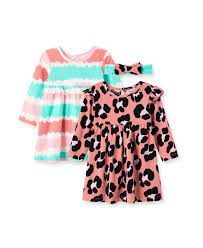 LITTLE ME LEOPARD KNIT DRESS SET