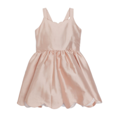 ISOBELLA AND CHLOE SCALLOP SILK DRESS