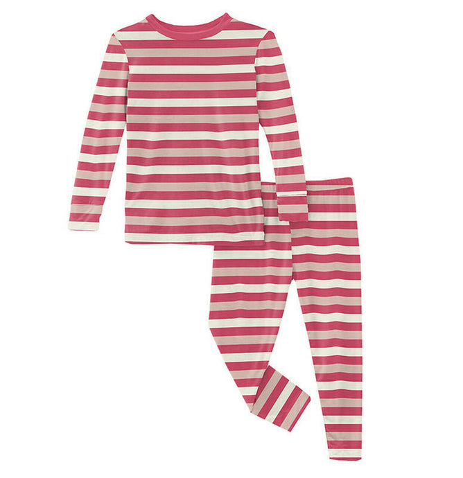 Kickee Pants Print Long Sleeve Pajama Set - Hopscotch Stripe