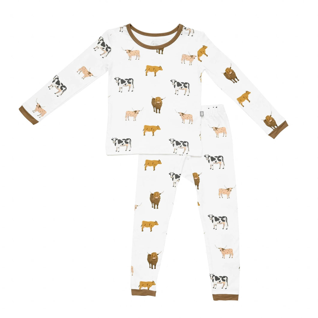 Kyte Long Sleeve Toddler Pajama Set in Moo