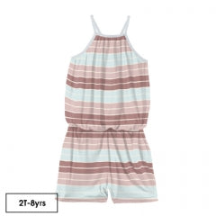 KICKEE PANTS PRINT KEYHOLE ROMPER ACTIVE STRIPE