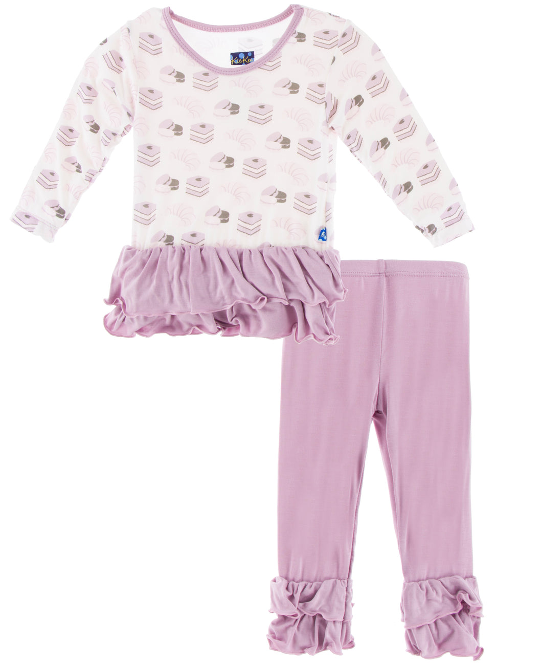 Kickee Pants LS Double Ruffle Outfit Set