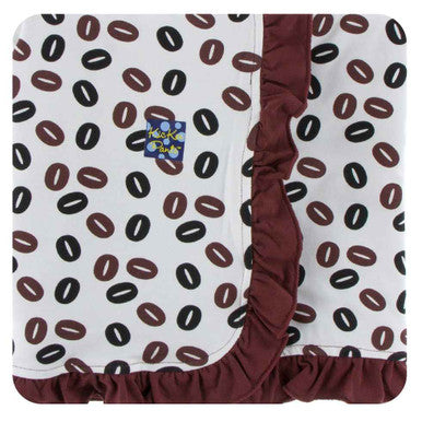 Kickee Pants Ruffle Toddler Blanket Natural Coffe Bean