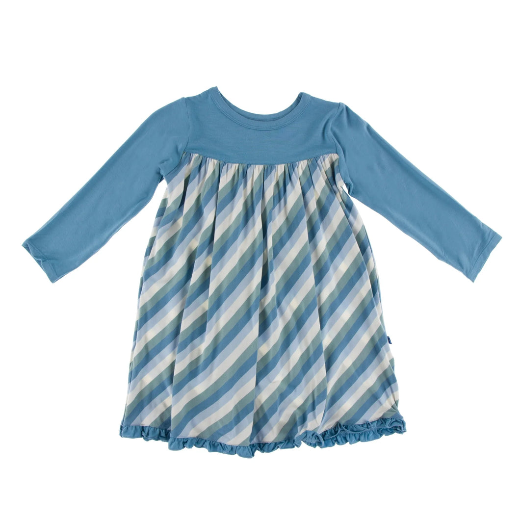 KicKee Pants Oceanography Stripe Classic L/S Swing Dress