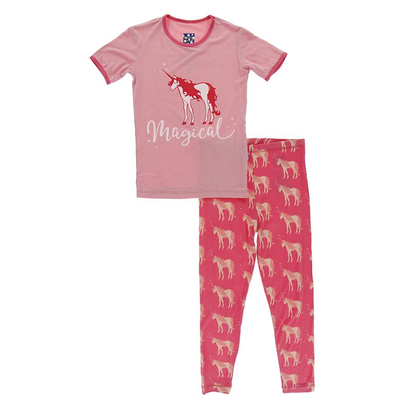 Kickee Pants Red Ginger Unicorns Pajama Set 12/18m