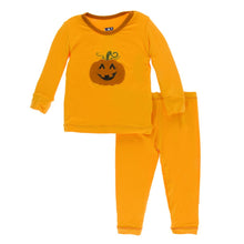 KicKee Pants Long Sleeve Applique Pajama Set - Tamarin Pumpkin