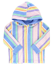 Rainbow Lane Stripe Terry Knit Hooded Sweatshirt by RuffleButts