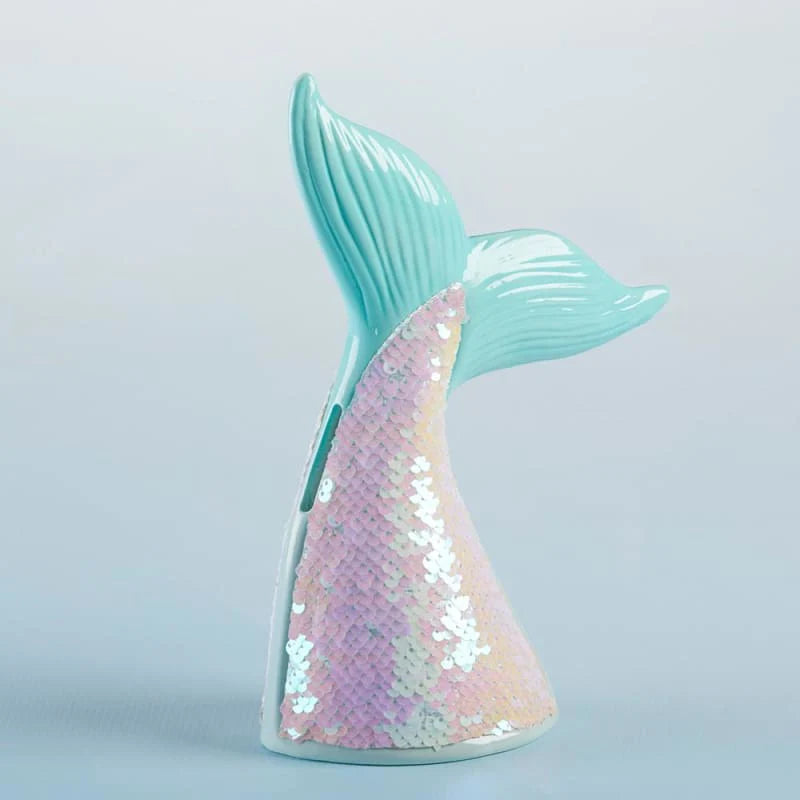 Baby Aspin Reversible Sequin Mermaid Tail Porcelain Bank
