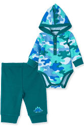 LITTLE ME DINO CAMO BODYSUIT SET