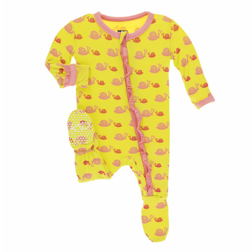 Kickee Pants Banana Snails Ruffle Footie