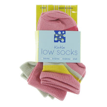 Kickee Pants Low Sock Set (Aloe, Strawberry & Biology Stripe - S Sock)