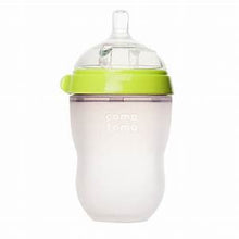 Comotomo Single Silicone Baby Bottle in Green or pink - 8oz